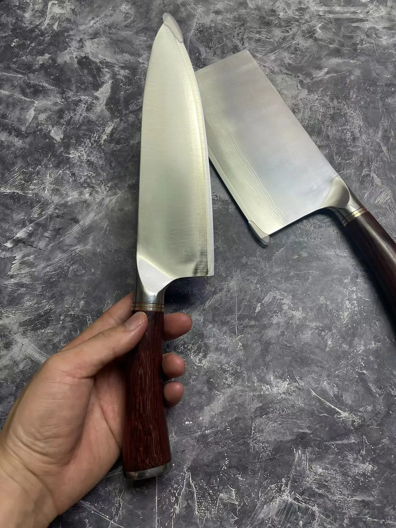 

8 Inch Chefs Cleaver Knife M390 Steel Blade Sharp Slicing Vegetables Sushi Sashimi Meat Kitchen Knives Cooking Tools Wood Handle