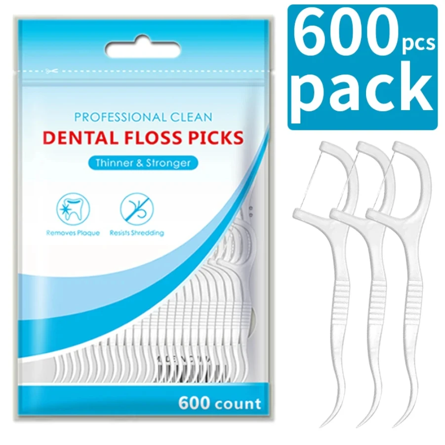 Dental Floss Stick, Dental Floss Sticks, Dental Floss, Dental Cleaning Tools 600/300/150/50pcs Ultra-Fine Toothpicks