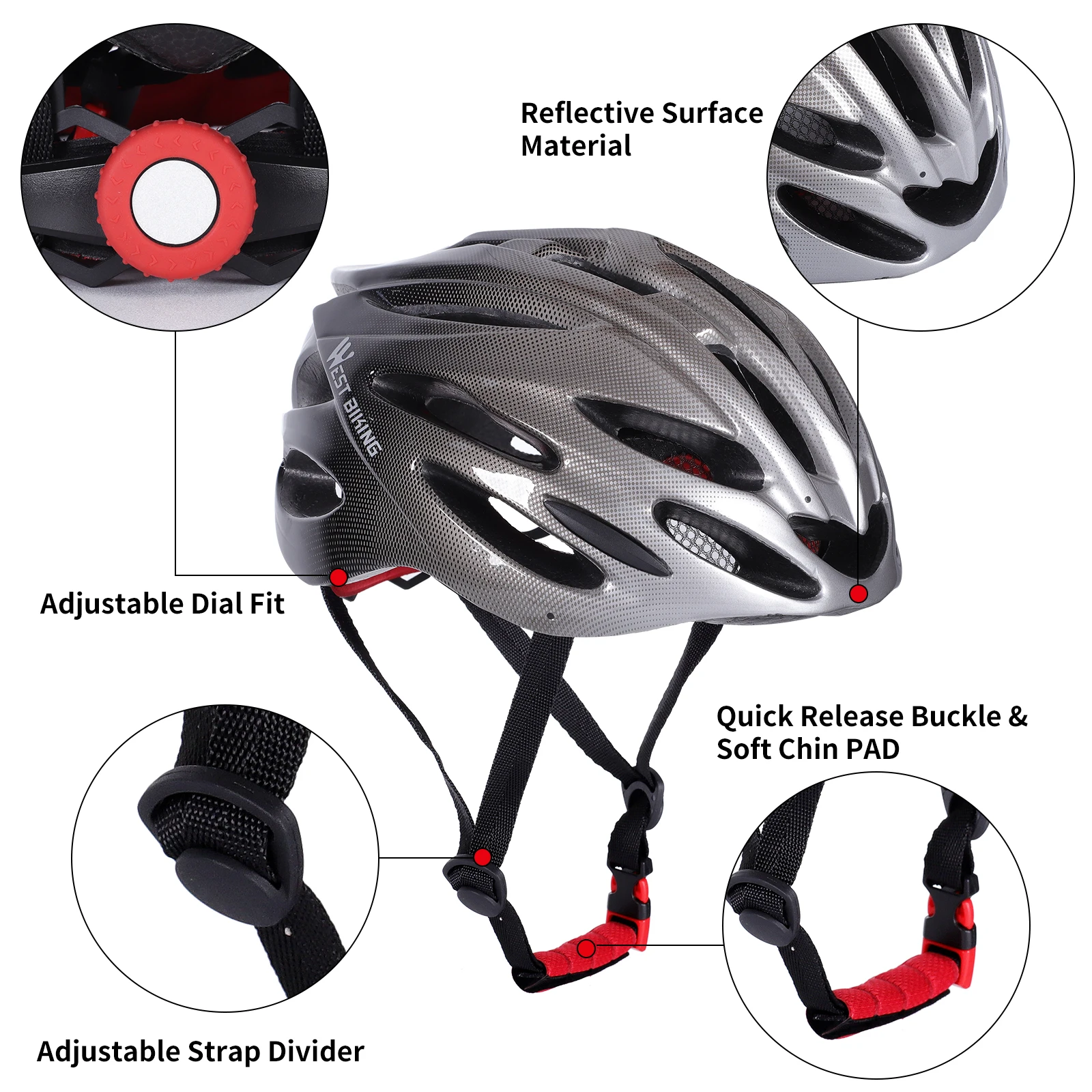 WEST BIKING Lightweight Bike Helmet Integrated Molding Men Women Cycling Helmet Multicolor Bicycle Safety Cap Cycling Equipment