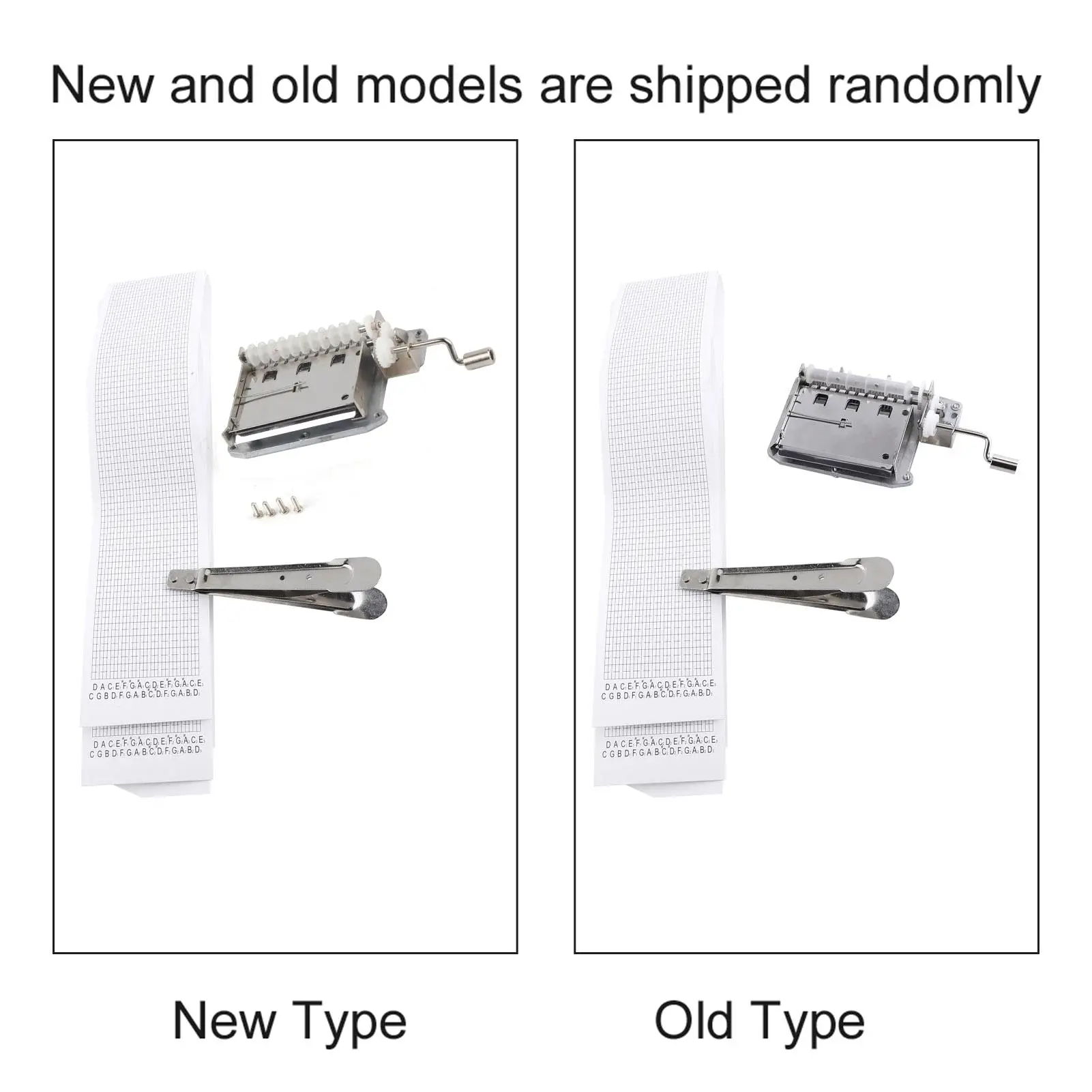30-Note Hand Crank Tape Music Box Movement-DIY Your Songs with Puncher and 3 Strips-Zinc Alloy Mental Paper