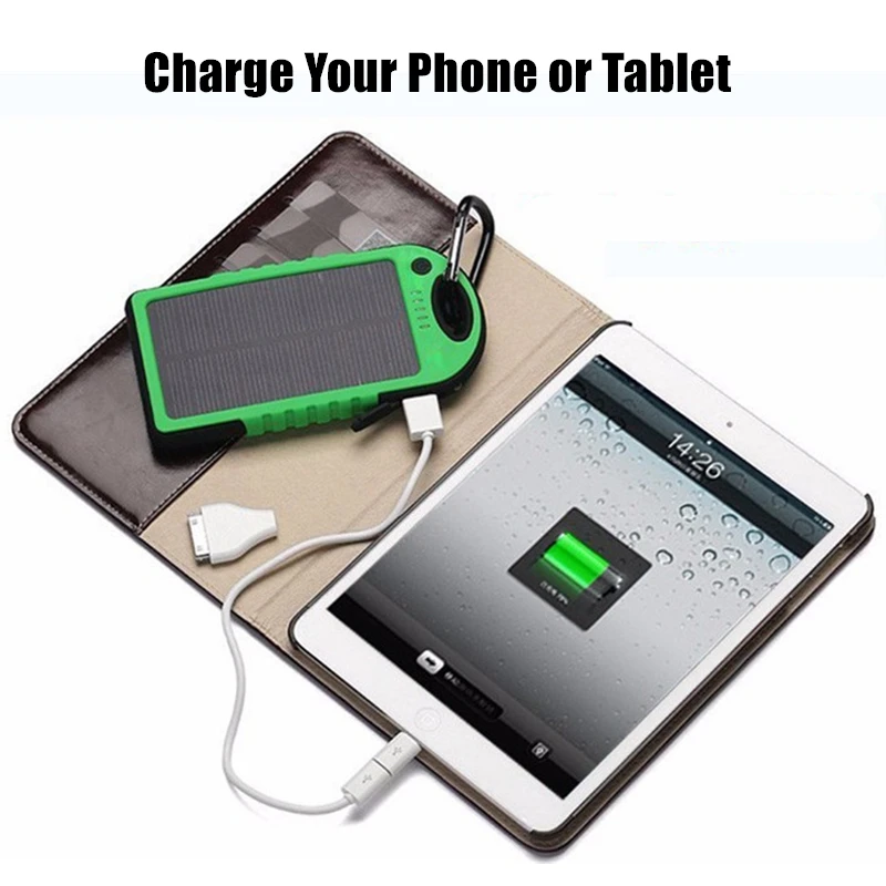 Solar Energy Portable Charger Power Bank 5000mAh External Battery Double USB Life Waterproof Powerbank For iPhone Xiaomi Samsung