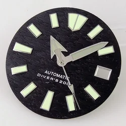 Green Luminous 29mm Watch Dial for Automatic Diver Watches (Black Dial Hand)