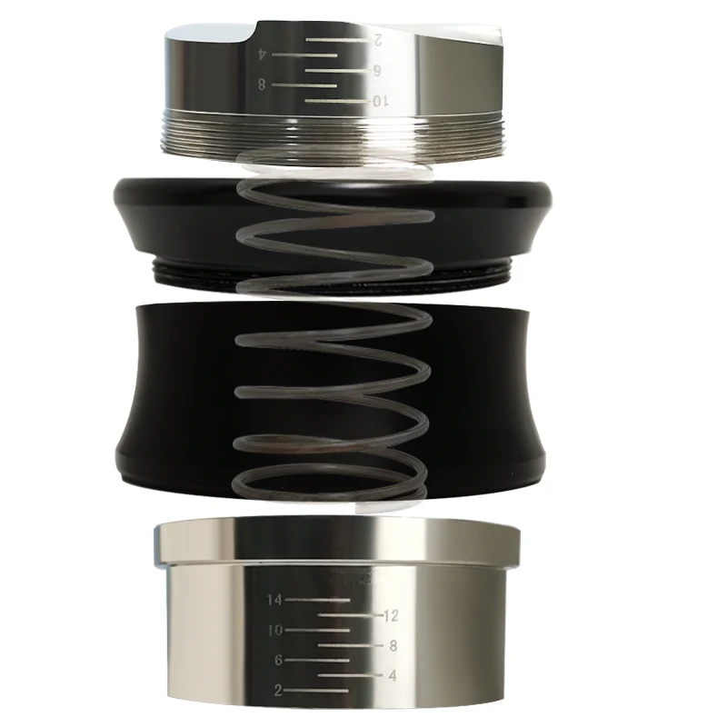 Pressino Per Caffè Livellatore A Doppia Testa 53 Mm In Acciaio Inox, Regolabile In Altezza - 2