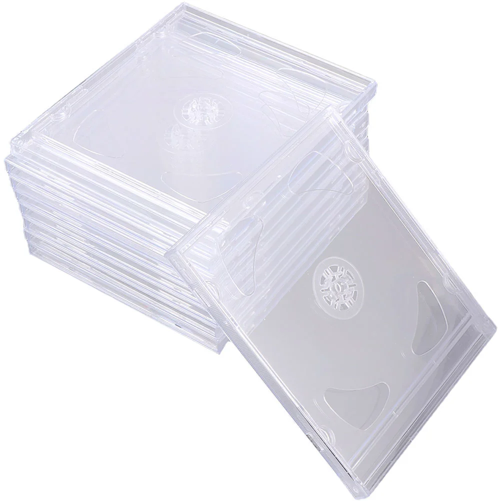 

9pcs CD Jewel Boxes Double DVD Holders Acrylic CD Cases DVD Storage Case Transparent