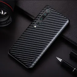 Sleek Carbon Fibre Texture Phone Case - Ultra Fashion Design Soft Back Cover for Mi 10 Ultra (Black)