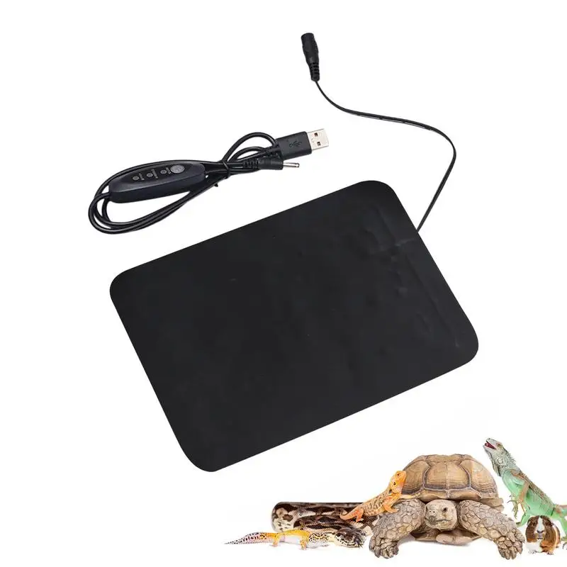 Tapis Chauffant Pour – Tapis Chauffant Imperméable En Cuir PVC – 45 à 50 °C USB Chaud Pour D'intérieur Reptiles, 3 Réglages De Température Réglables