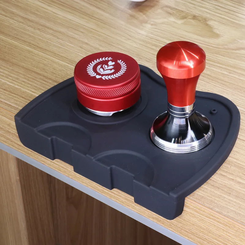 PISOLE Tappetino per caffè Espresso,Tappetino per tamponamento per caffè Espresso Tappetino per Alimenti in Silicone - Stazione di pressatura del caffè per caffè Espresso Strumento