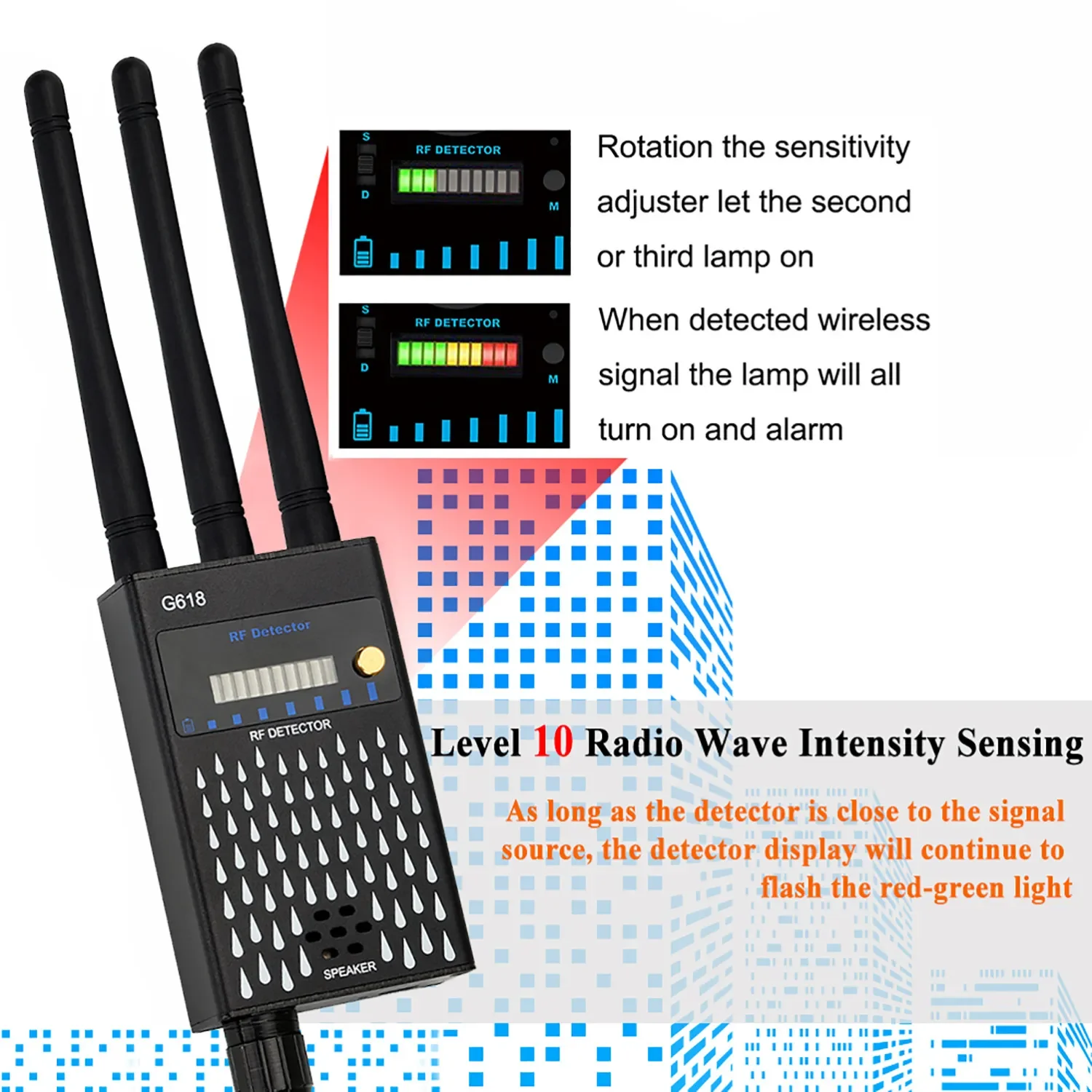 Signal Detector G618 Anti Spy RF CDMA Signal Finder For GSM Bug GPS Tracker Wireless Camera Eavesdropping