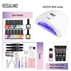 ROSALIND Nail Tools Sets Lamp Gel Polish Set For Manicure Nails Art Semi Permanent Gel Varnishes Lacquer Top Base For Nail Kit 2