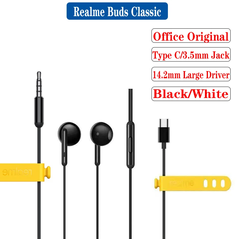 الأصلي الرسمي الجديد Realme براعم الكلاسيكية سماعة مللي متر