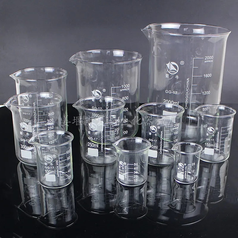 Lab Borosilicate Glass Beaker 250 500 1000 2000 3000 5000mL Chemical Experiment Laboratory Equipment