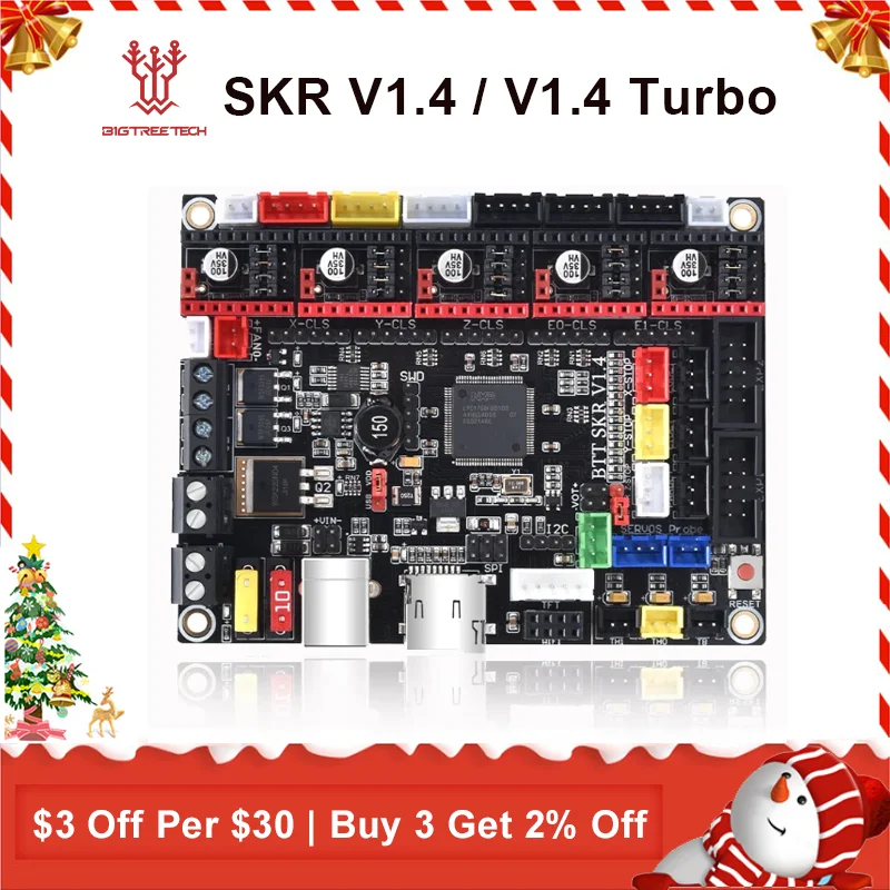 Bigtreetech Skr V1.4 Motherboard Btt Skr V1.4 Turbo Control Board Tmc2208 For Ender Voron 2.4 3d Printer vs Skr Octopus V1.1