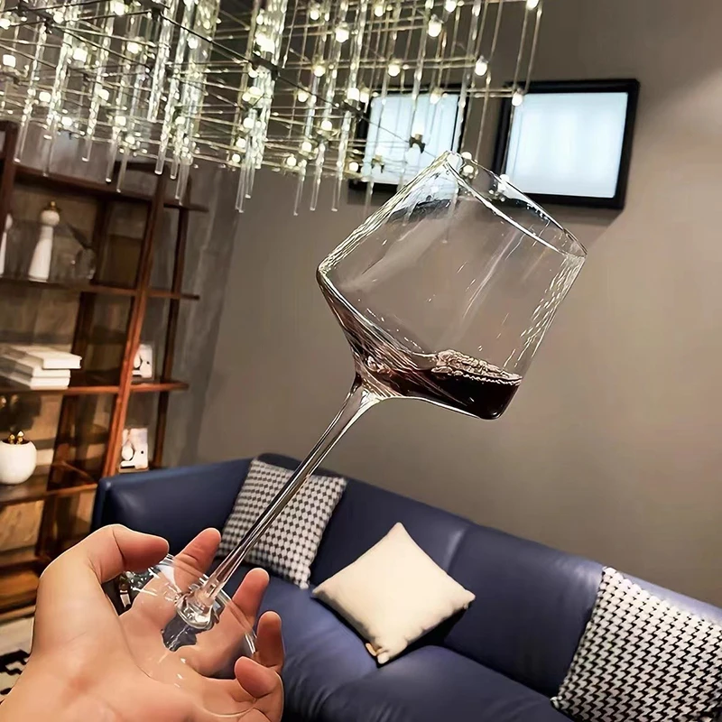 Wine Crystal Glass Crystal Burgundy Bordeaux Goblet Art Big Belly Tasting Cup 2pcs 480ml