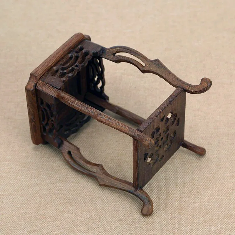 Redwood Crafts Seahorse Square Base, Strange Jade, Stone Flower, Bonsai Seal, Tea Pot, Wooden Holder, Small Flower Holder