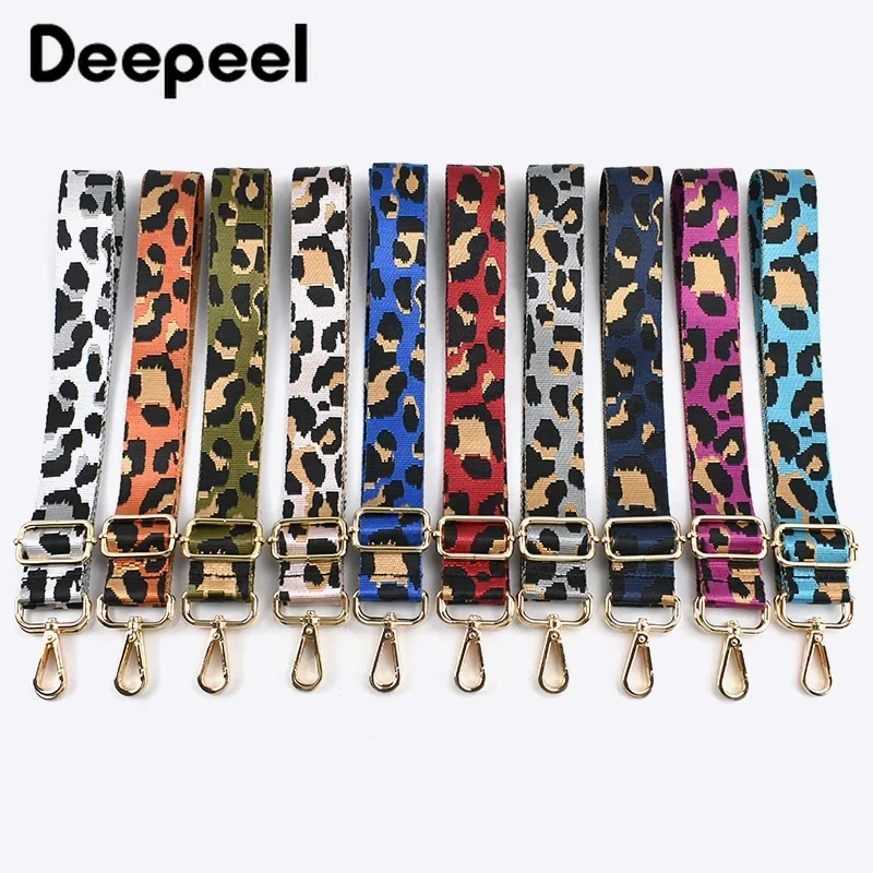 Deepeel Women 3.8cm Wide Colorful Bag Strap Leopard Shoulder Straps Accessories Female Nylon Adjustable Crossbody Bags Belt