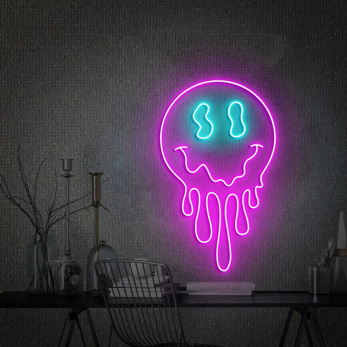

Smile Face Neon Sign Wall Art Deocr Led Light Happy Face Wall Hanging Bedroom Kids Night Lamp Game Room Bar Sign Birthday Decor