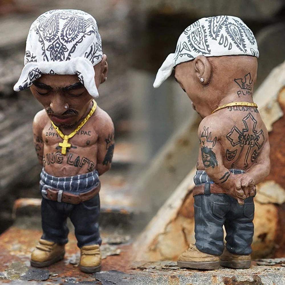 Hot World Famous People Statue Legend Singer Hip Hop Rapper Tupac Amaru Shakur 2PAC Figure Model Toys Gift Collection 5