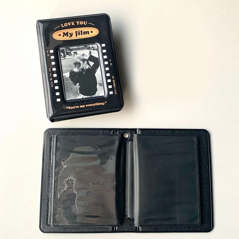 3-Inch Photo Album Fuji Instax Mini 11/ 9/ 8/7 Film Album Love Bean album Small Card Storage INS Retro Black