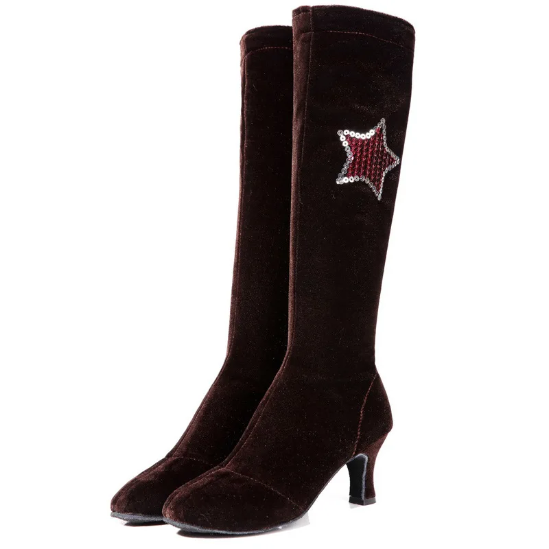2022 Big Discounts Free To Receive Coupons Ballroom Latin Dance Shoes Mid Heel Dance Boots For