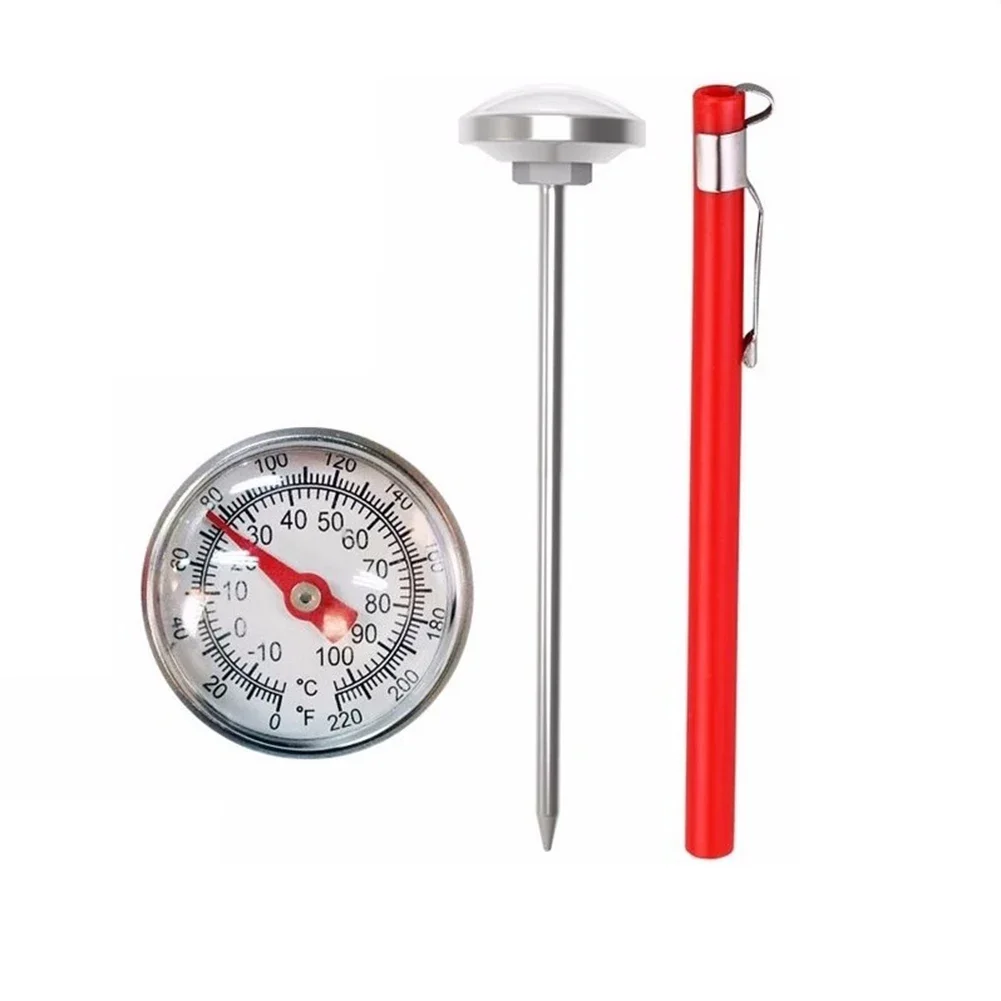 

Compact And Portable Stainless Steel Thermometer Ideal For Measuring Temperature Of Food, Milk, Coffee, Or Soil
