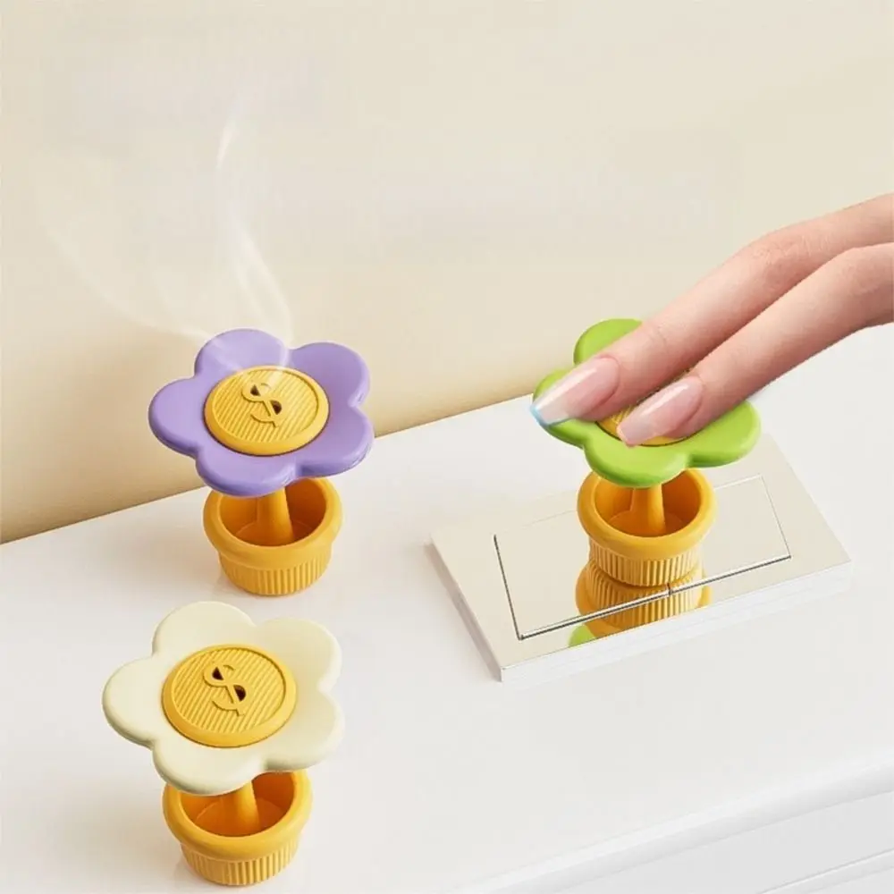 Flower Shape Toilet Button Pushers One-handed Operation Top Push Button Flush Assist Tool Aromatherapy Slot Multifunction