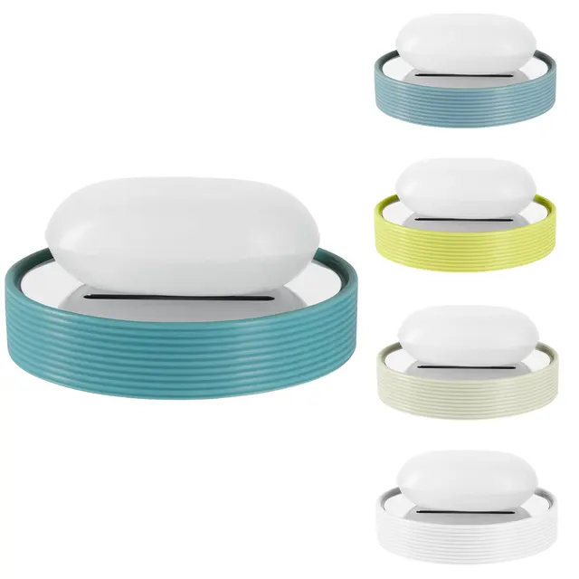 Spirella Collection Cső Bordázott Szappanos Tálca 11,0X11,0X2,6 Cm Kőárcskék - Image 3