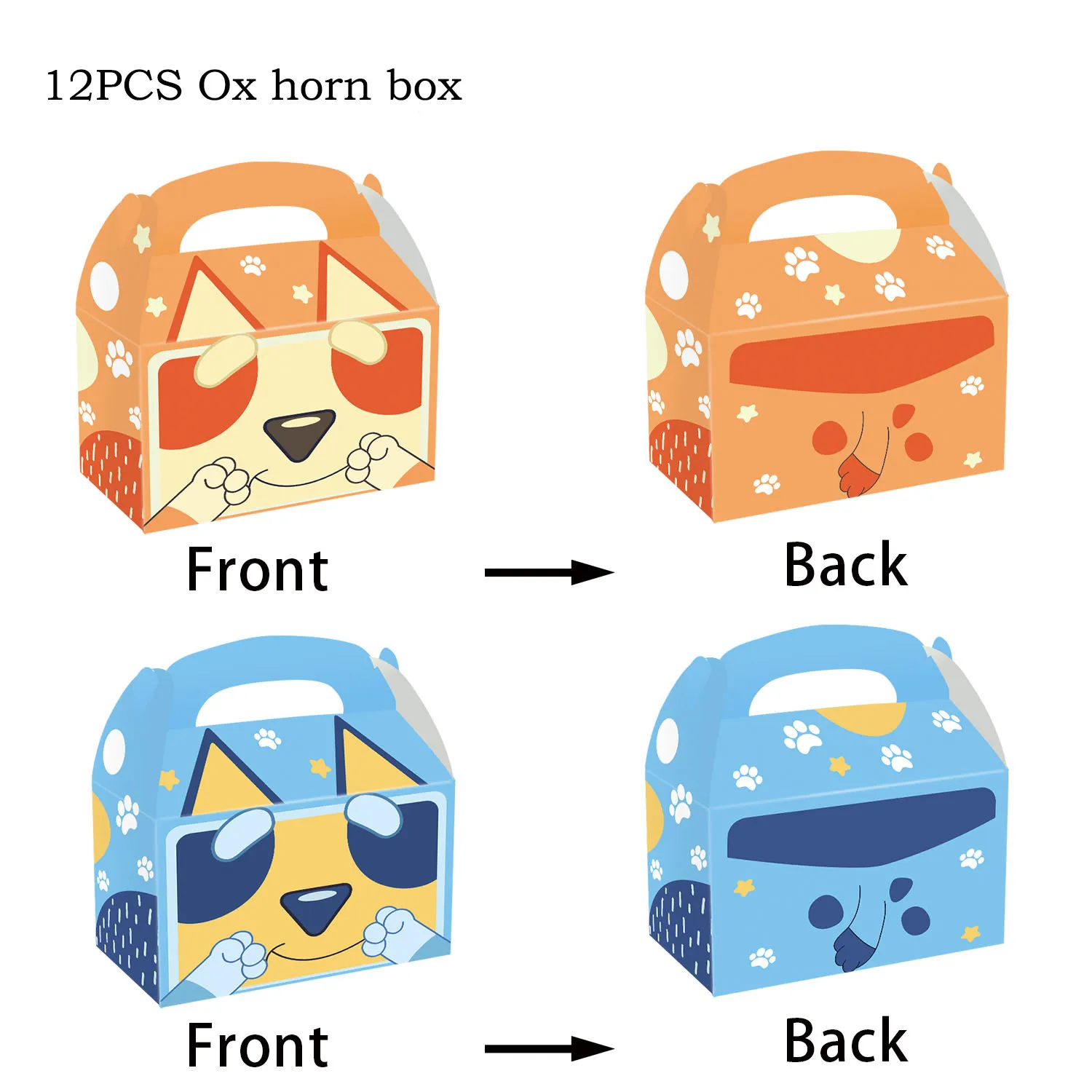 

Disney 12/24/36/48pcs Ox Horn Box Set Candy Popcorn Bullhorn Box Biscuit Snack Paper Box For Children's Birthday Party Supplies