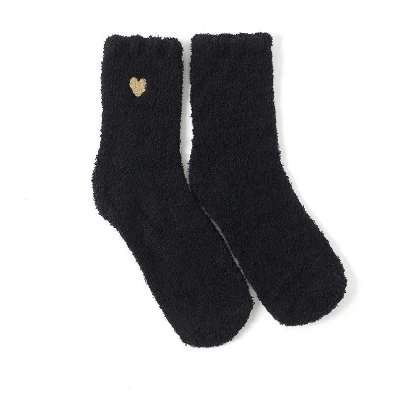 Dicke bedruckte Liebessocken für Damen – warme Wintersocken, niedliche, lässige Plüsch-Schlafsocken für Zuhause, flauschige Korallen-Fußwärmer – Detail 14
