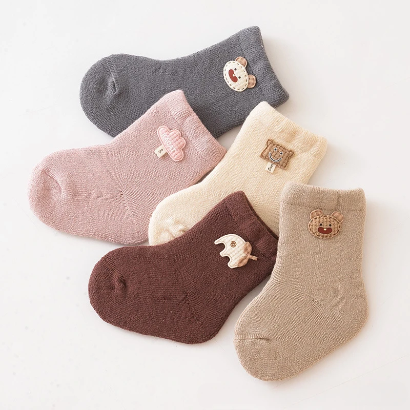 Baby Adorable Animals Pattern Non Slip Floor Socks Breathable Casual Socks for Boys and Girls Kids Indoor Activities