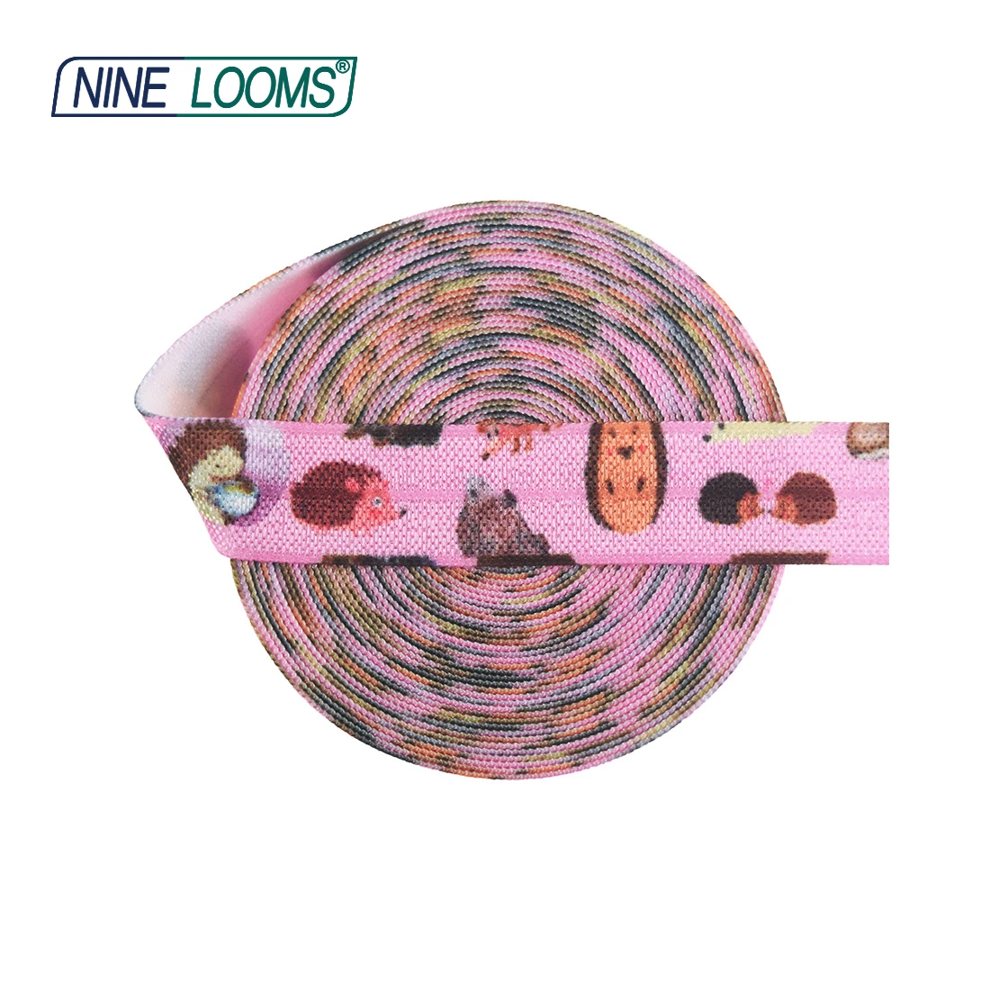 Neun Webstühle drucken Falte über elastischen Feind 5/8 "15mm Einhorn Hund Katze Schmetterling Cartoon Spandex Band Haar gummi Näh besatz 2 5 10 Yard – Detail 6
