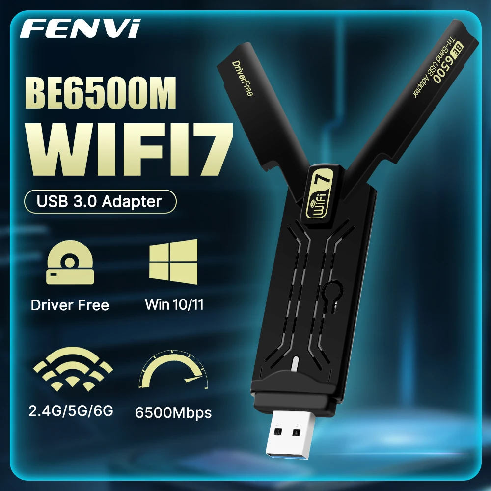 WiFi7 USB Adaptér BE6500 WiFi Karta 5G 6G USB 3.0 USB Wifi 7 Adaptér On
