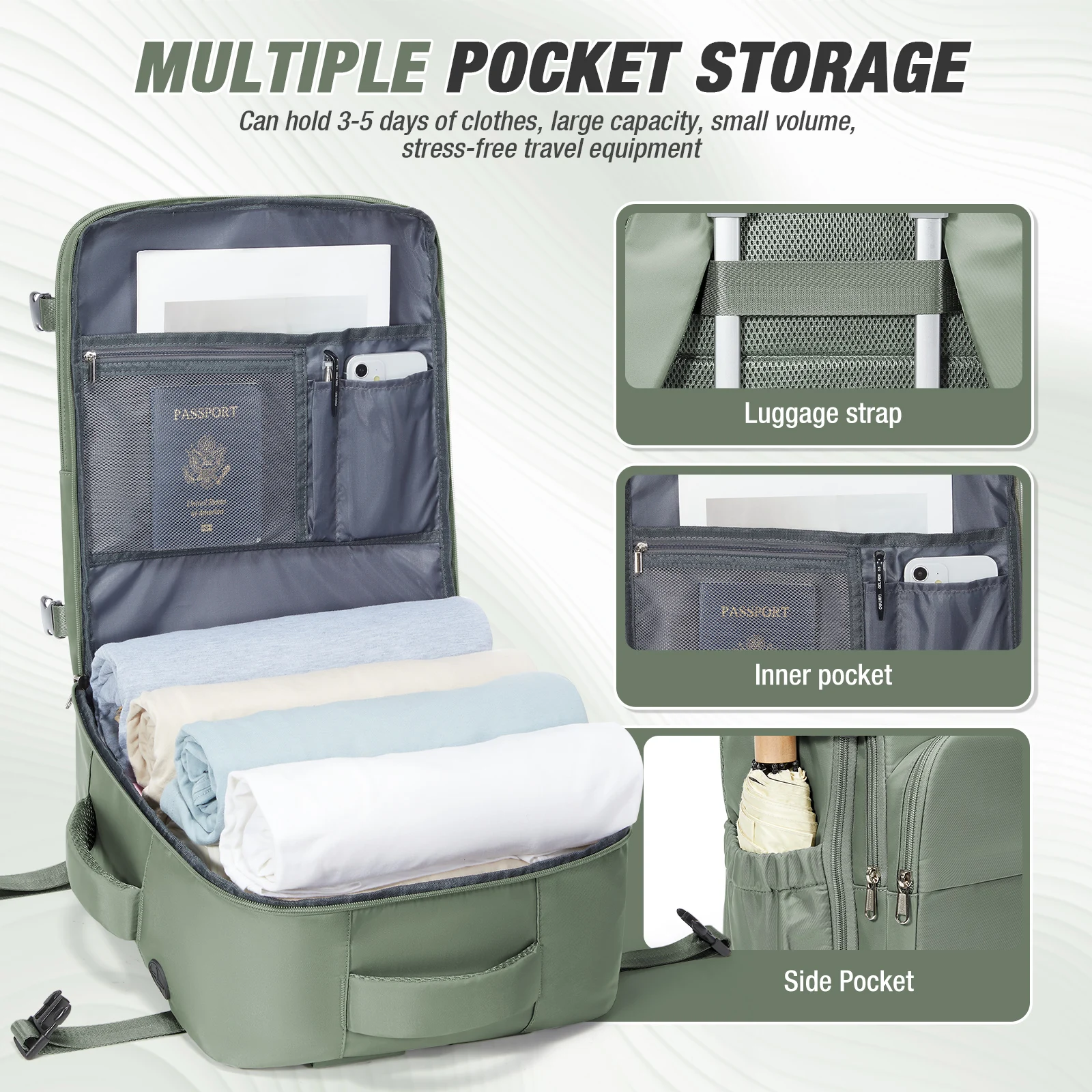 Backpack Travel Cabin Plane 40x20x30，Men Work Backpack Cabin Luggage Airplane Backpack, Handluggage Portable Executive Backpack