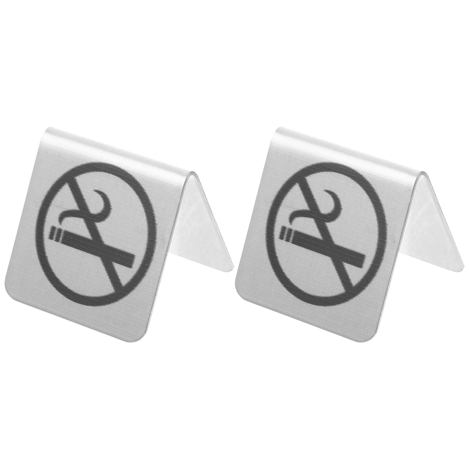 2Pcs 스테인레스 스틸 금연 테이블 보드 레스토랑 호텔 웨딩 파티 실내용 양면 견고한 금연 표시판