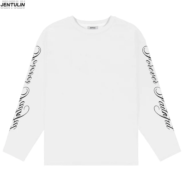 T-shirt manches longues pour hommes et femmes, vêtements de haute qualité, lettres imprimées graphiques, décontracté, ample, tendance Y2K, mode Vintage, Streetwear 1