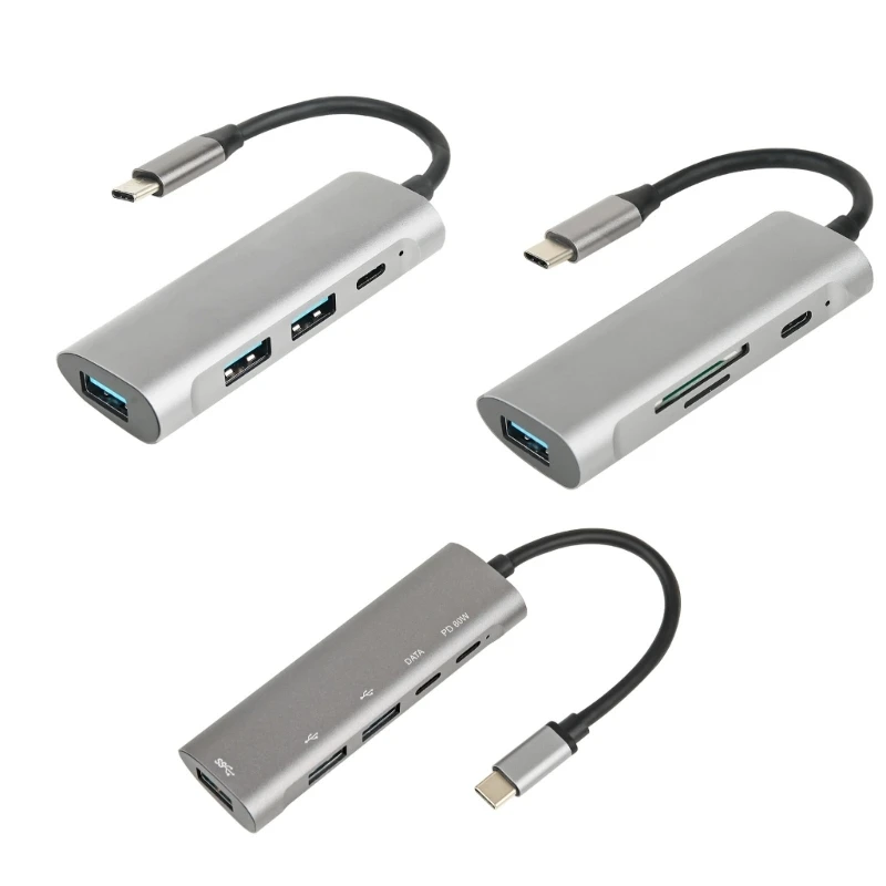 

High Speed Type to USB Hubs USB Hub with Card Reader for Data Transfer