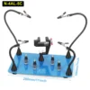 NEWACALOX Magnetic Base Flexible Welding Third Hand Heat Gun Holder PCB Repair Clip Heavy Duty Soldering Maintenance Workbench 6