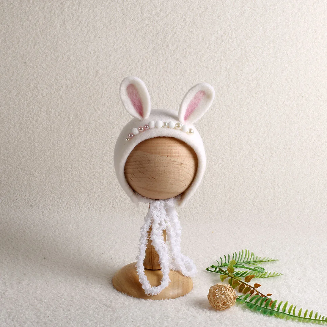 Newborn Wool Felt Fox Flower Bonnet Newborn Photography Props Baby Animal Floral Garden Hat Photo Shoot 5