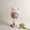 Newborn Wool Felt Fox Flower Bonnet Newborn Photography Props Baby Animal Floral Garden Hat Photo Shoot 5