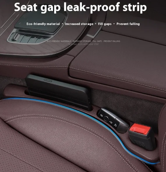 Car Seat Gap Filler Organizer 2pc PU Leather Universal Storage Strip