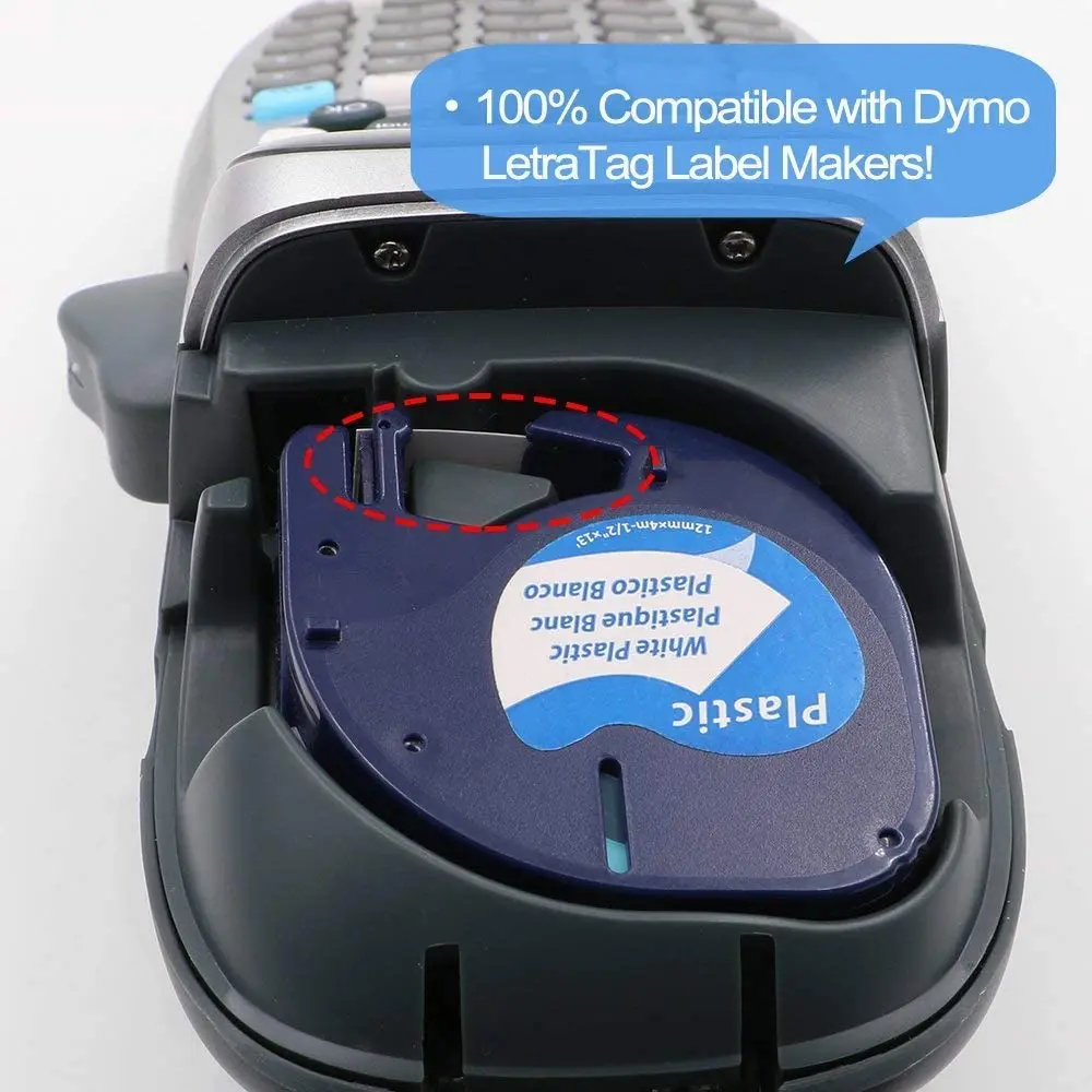 1PCS 91201 91202 12267 91200 라벨 Dymo LetraTag 12mm 91331 91330 테이프 91203 91204 91205 LT-100H LT-100T 라벨 메이커