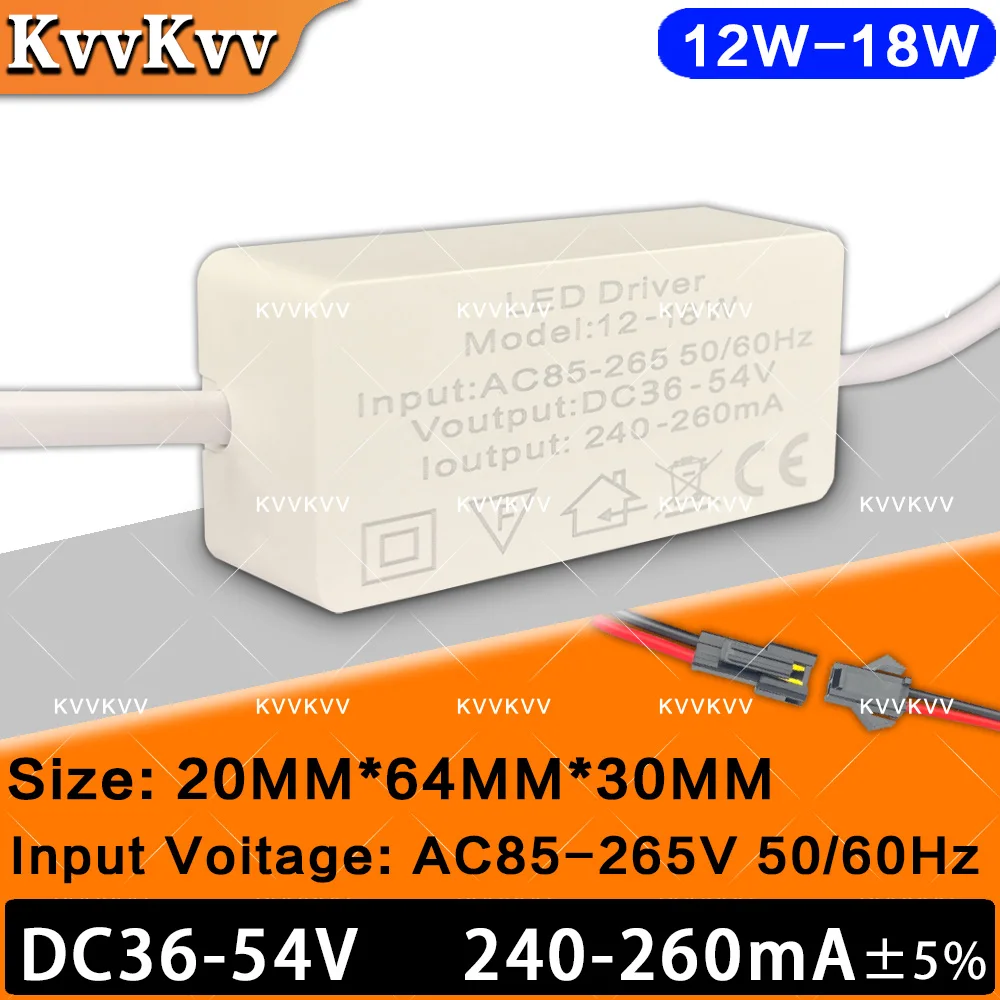 LED AC85-265V Lighting Transformer 3W 5W 7W 12W 18W 24W Constant 12V Drive Power Supply For DIY LED Home Panel Downlight Bulb