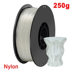 Premium White Nylon 3D Printer Filament - High Tensile Strength & Flexibility, Available in Multiple Weights (Nylon Transparent A)