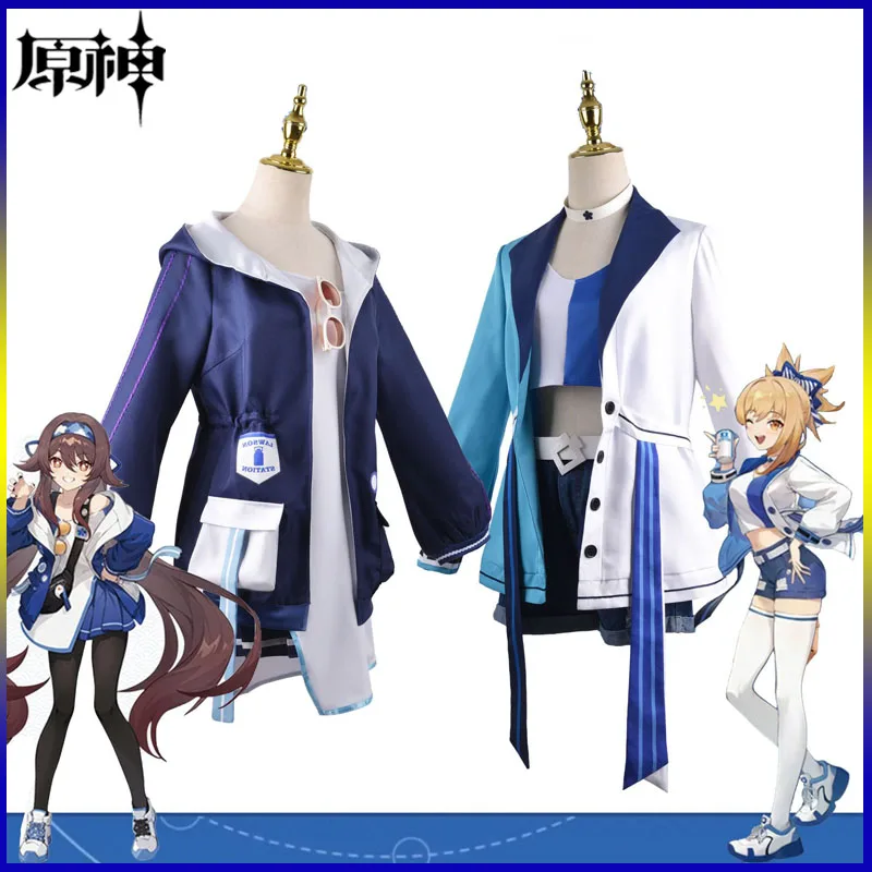 

CoCos-S Game Genshin Impact Hu Tao / Yoimiya Jointly Cosplay Costume Hu Tao JK Uniform Hoodie Jacket Wig Full Set Women Dress