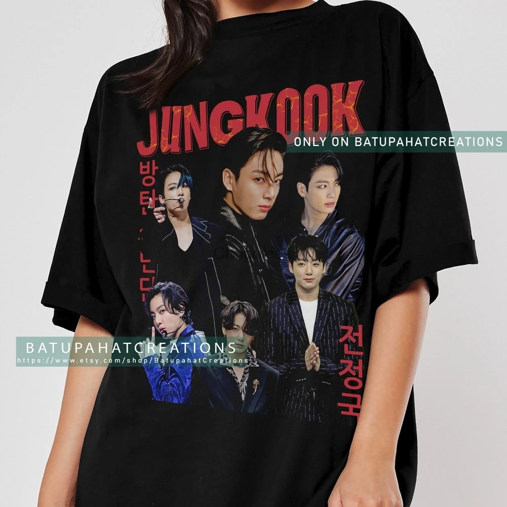 Jungkook Shirt Korean Pop Singer Kpop Fans Tshirt Gift Jeon Jungkook Jimmin  Suga J Hope Rm Vintage 90 Retro T Shirt Tee Uvs12 - Tailor-made T-shirts -  AliExpress