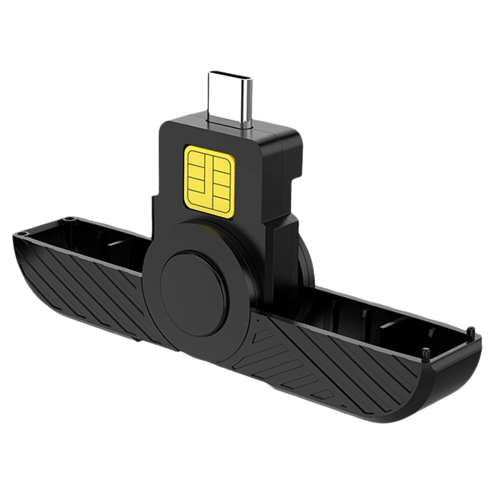Portable Smart Card Reader Type-C ID CAC Card Reader ATM Card Visa Reader for SIM Chip ID Card for Digital Certificate Security