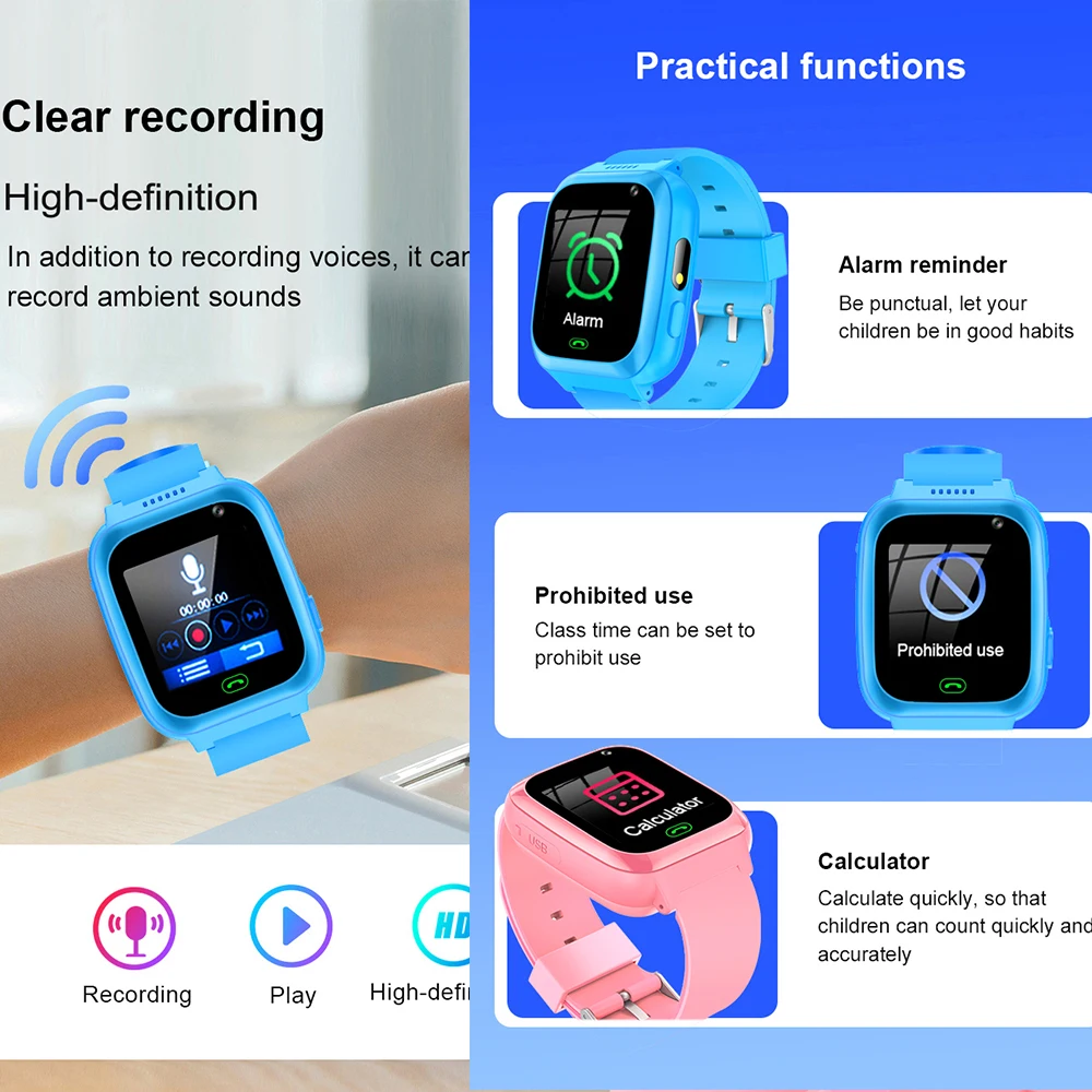 New Smart Watch Kids Game 2G Phone Call Music Video Play Flashlight 6 Games Smartwatch Camera Alarm Clock For Boys Girls Gifts