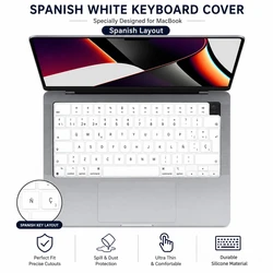 Spanish Silicone Keyboard Cover - Durable, High - Quality Protection (White)