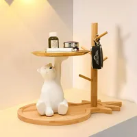 1pc Minimalist Polar Bear Tray-Creative Cosmetic Key Desktop Storage Tray Ornament for Home Decoration 4