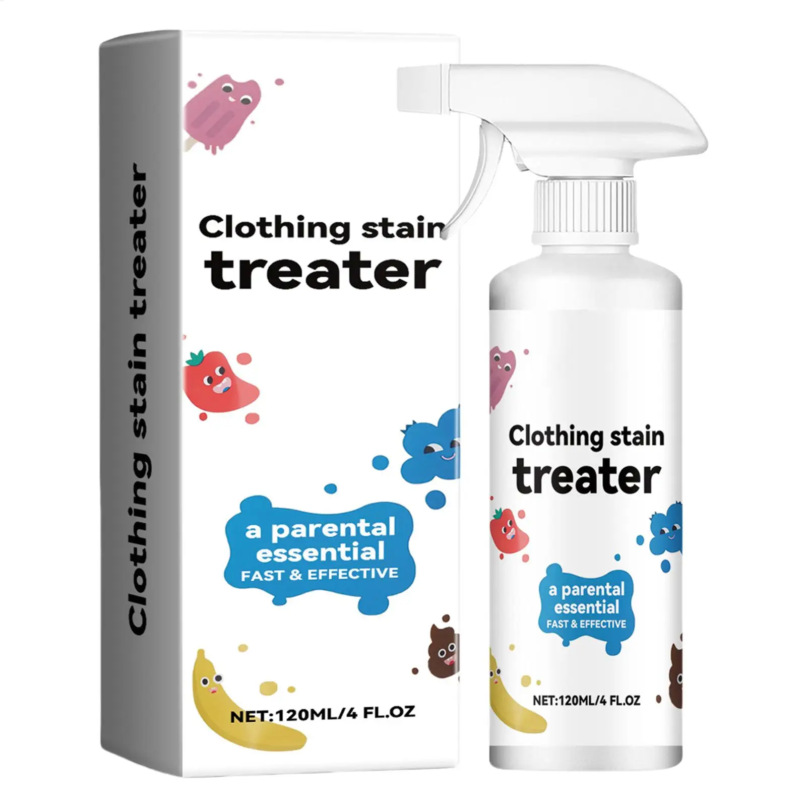 120ml Decontamination Spray Clothes Wash Free Grease Cleaning Instant Stain Remover Oil Tea Stains Newborns and Infants