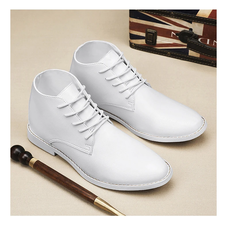 2023 New High-top Men's Casual Leather Shoes Classic White Business Men's Derby Shoes Fashion Pointed toe Dress Shoes Men Oxford